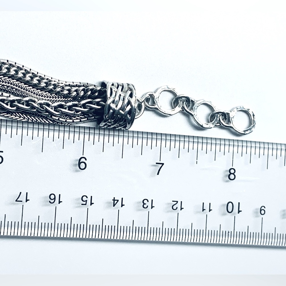 Silpada Sterling TALK OF THE TOWN Mixed Chain 3-Station Bali-Inspired Bracelet - Picture 14 of 16